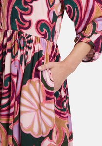 Cartoon | Blusenkleid mit Taschen | 6842 Purple/Rosé