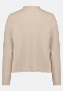 Cartoon | Casual-Strickjacke mit Fransen | 7706 Beige Melange