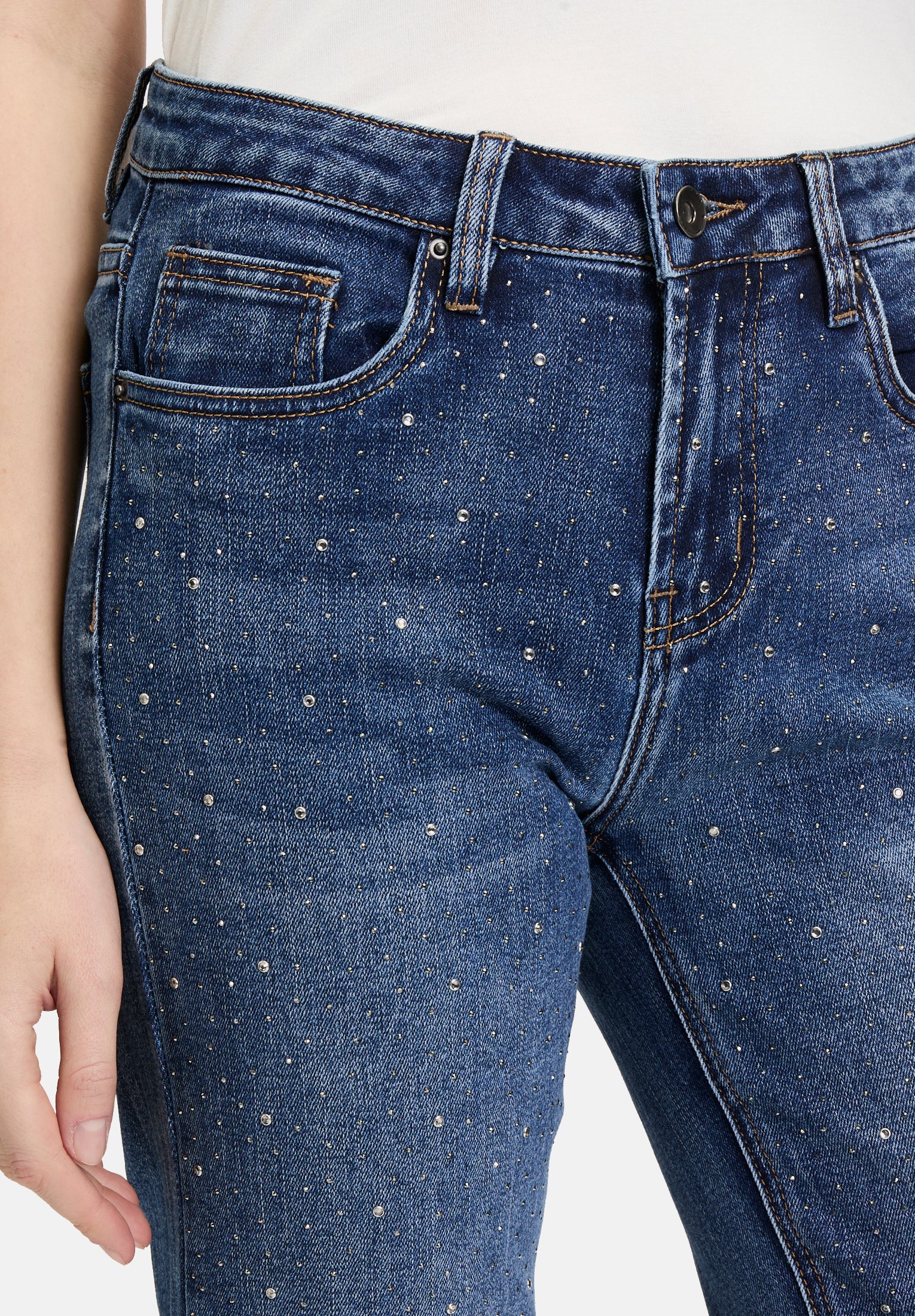 Cartoon | Regular fit jeans with rhinestones | 8620 Dark Blue Denim