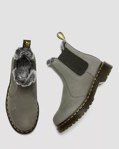 Dr. Martens | 2976 Leonore Chelsea Boots Mit Kunstpelzfutter | grey