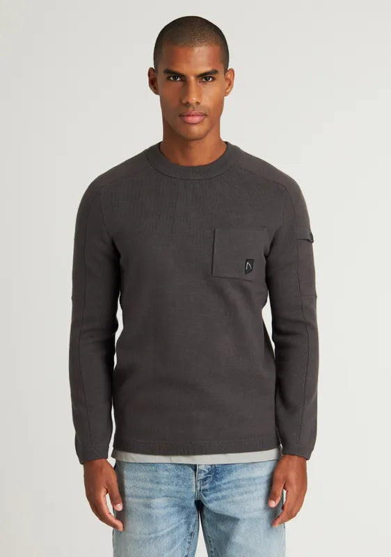 CHASIN | Oscar Round Pullover | E80 ANTRACITE