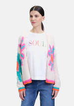 Load image into Gallery viewer, Cartoon | Knitted cardigan with intarsia | 1843 Cream/Pink
