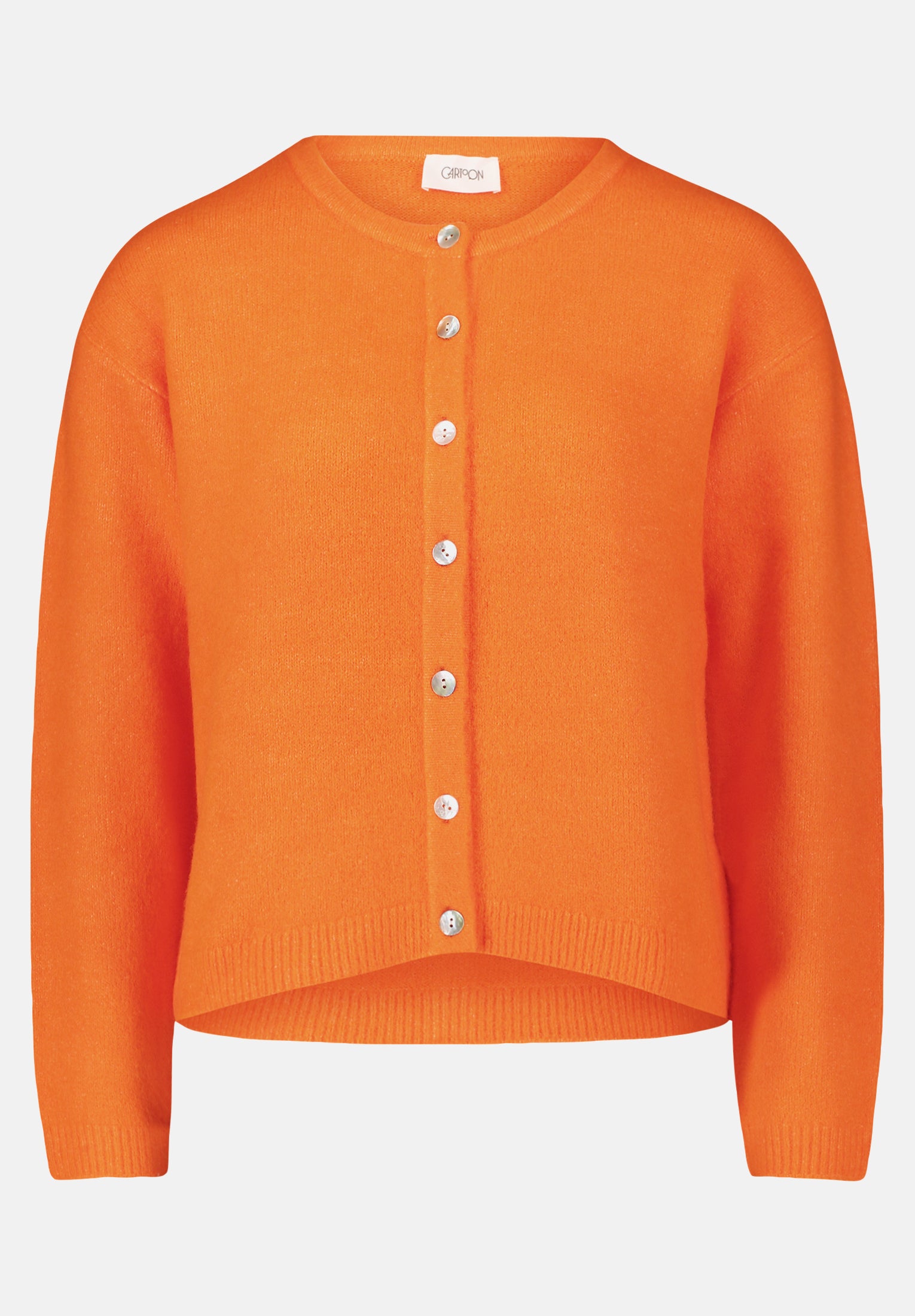 Cartoon | Knitted cardigan with round neck | 4775 Neon Orange