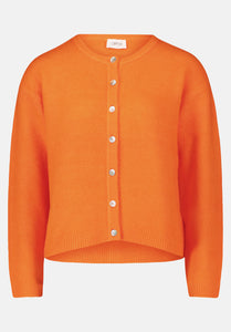 Cartoon | Knitted cardigan with round neck | 4775 Neon Orange