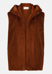 Cartoon | Fur ​​Vest with Hood | 7210 Brown Patina