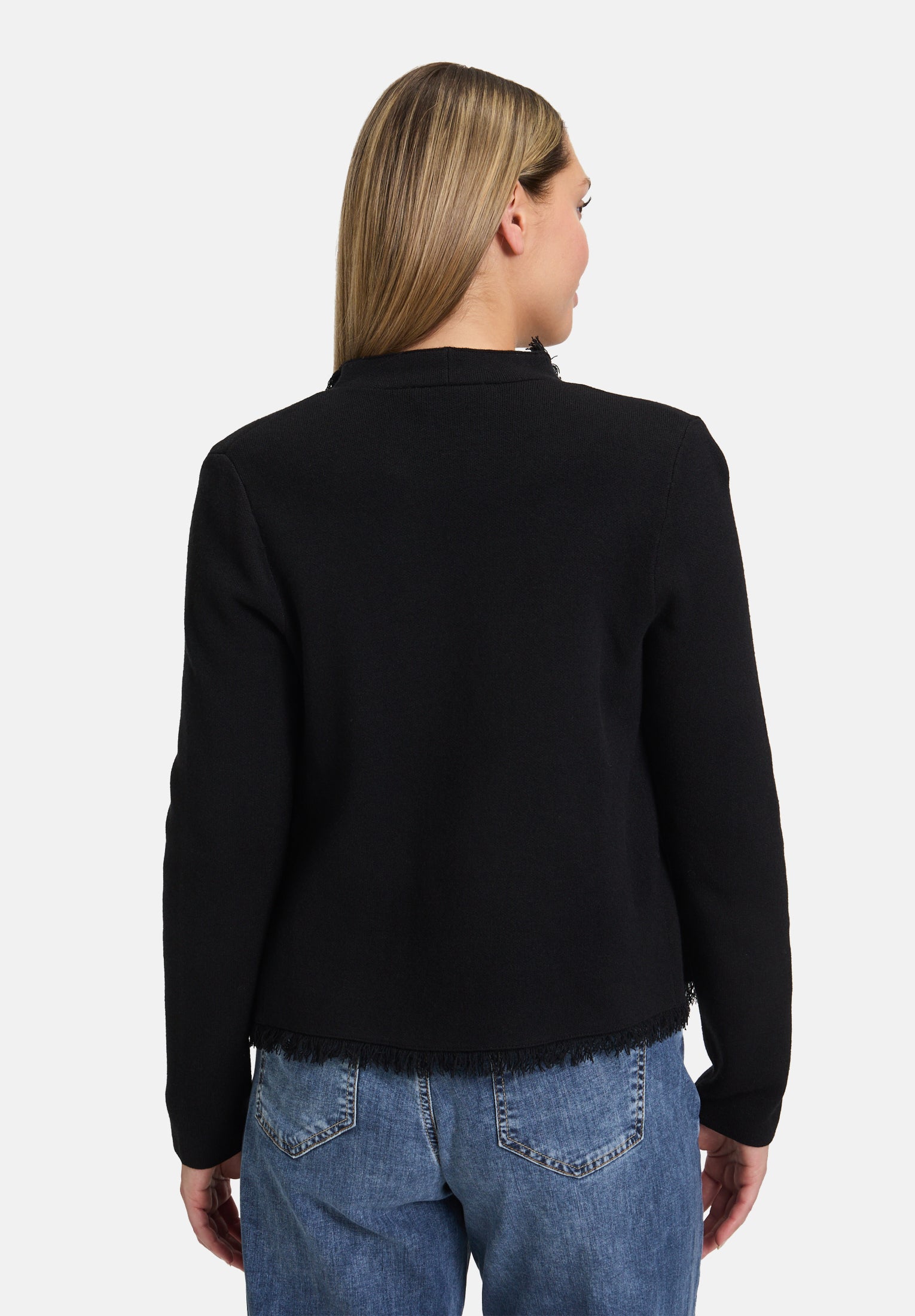 Cartoon | Casual-Strickjacke mit Fransen | 9045 Black