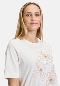 Cartoon | Baumwollshirt mit Rundhalsausschnitt | 1973 Patch Cream/Beige