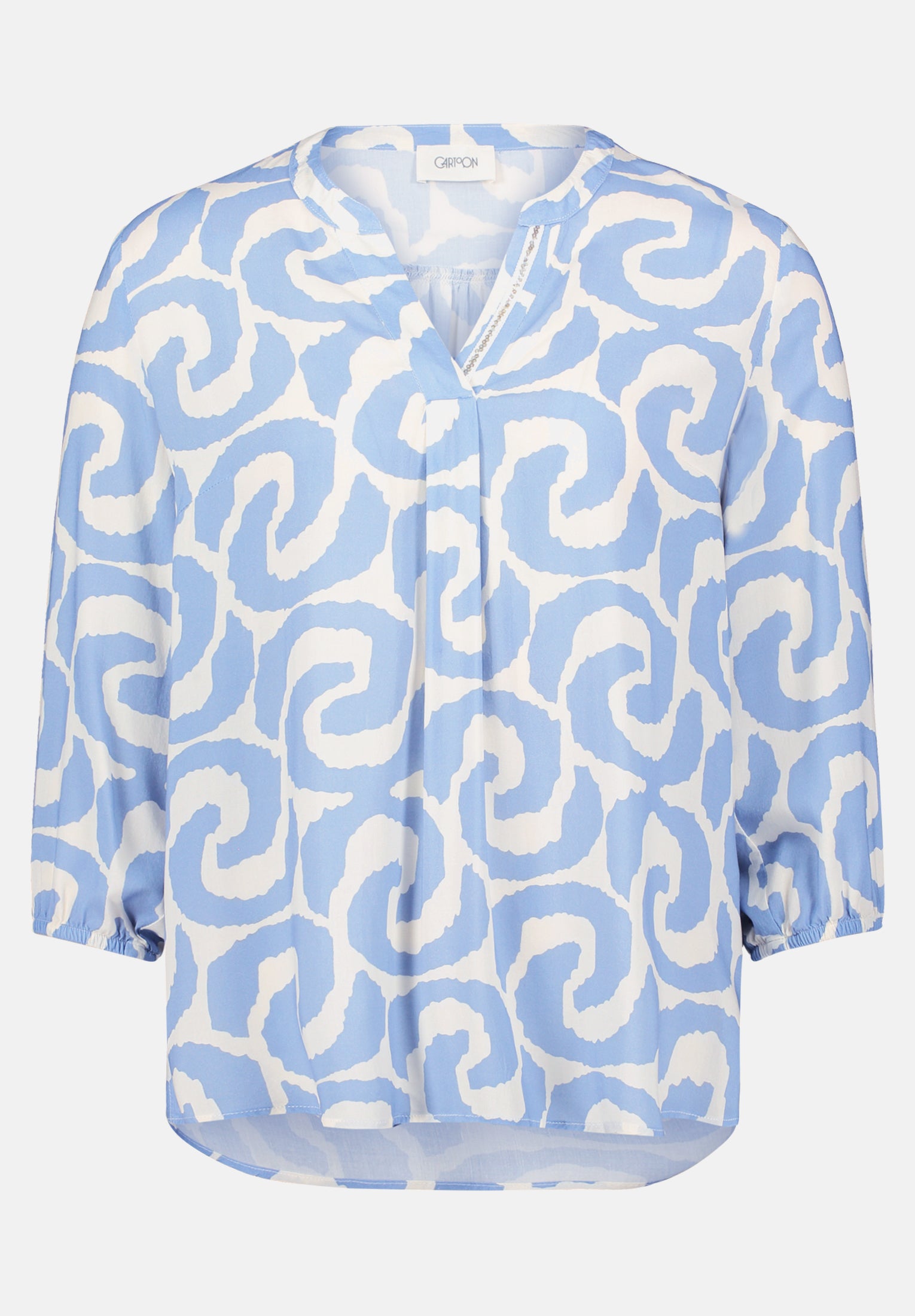 Cartoon | Blusenshirt mit Muster | 1881 Cream/Blue