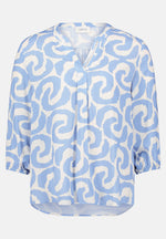Lade das Bild in den Galerie-Viewer, Cartoon | Blusenshirt mit Muster | 1881 Cream/Blue
