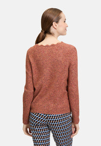 Cartoon | Strickpullover mit Rundhalsausschnitt | 7709 Light Brown Melange