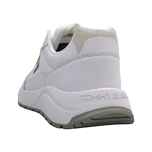 Tommy Jeans | Runner Full Leather Sneaker | YBR white