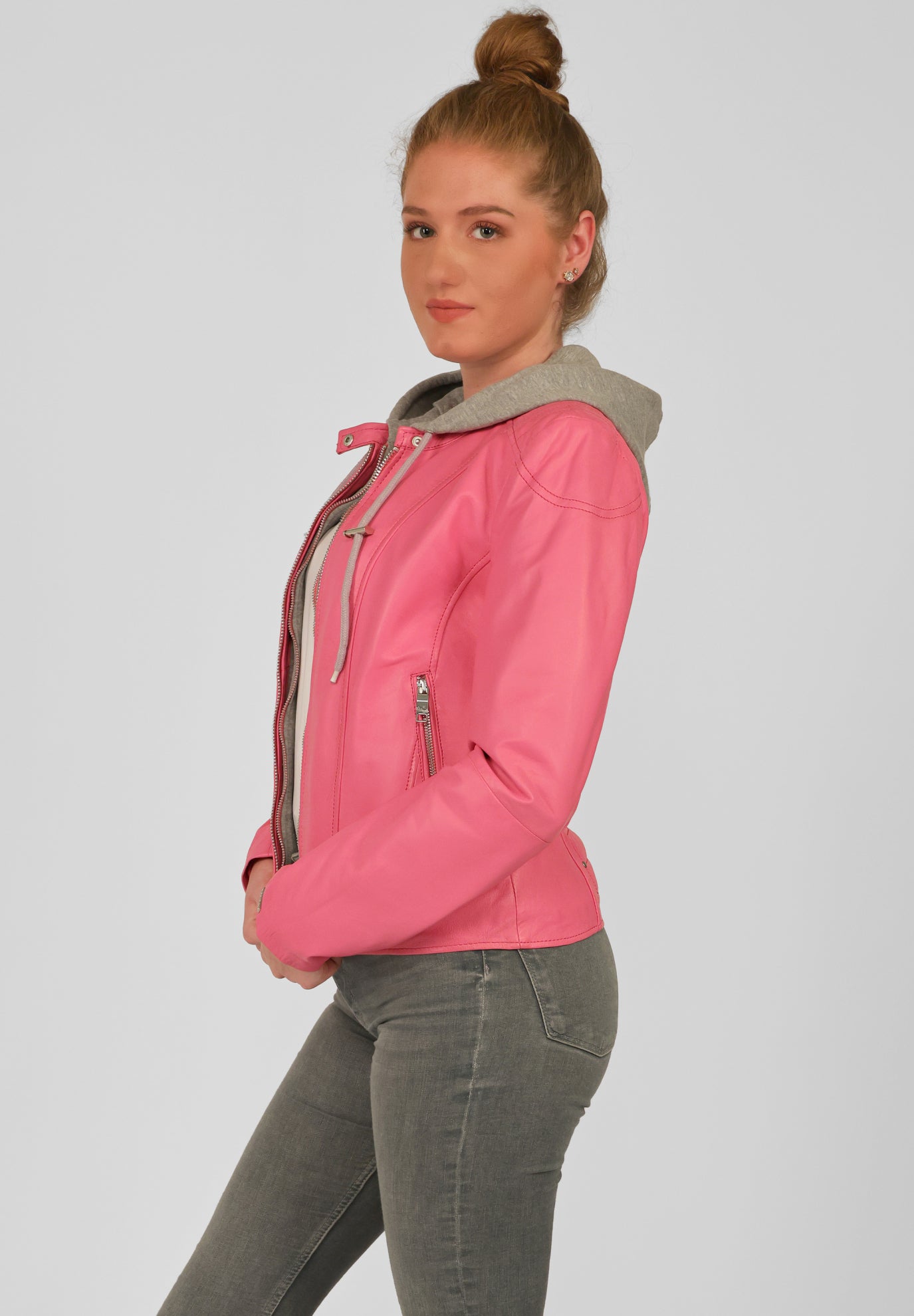 – Online Mico Shop Halle Yeans pink Lederjacke | - Maze |