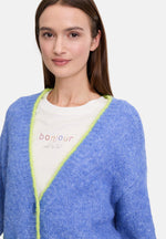 Load image into Gallery viewer, Cartoon | V-neck knitted cardigan | 8820 Blue/Yellow
