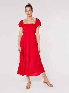 Apricot | Self Check Midi Dress  | 0 RED