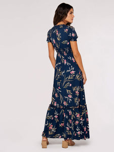 Apricot | Watercolour Floral Smocked Maxi Dress  | 0 NAV
