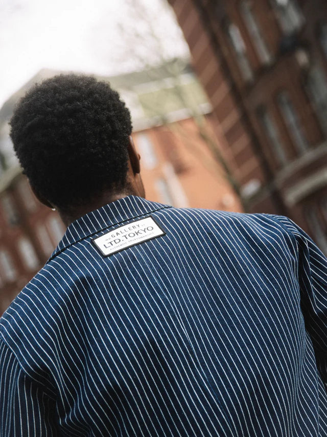 Mos Mosh | Mapham Stripe Jeansjacke | 447 Dark Blue