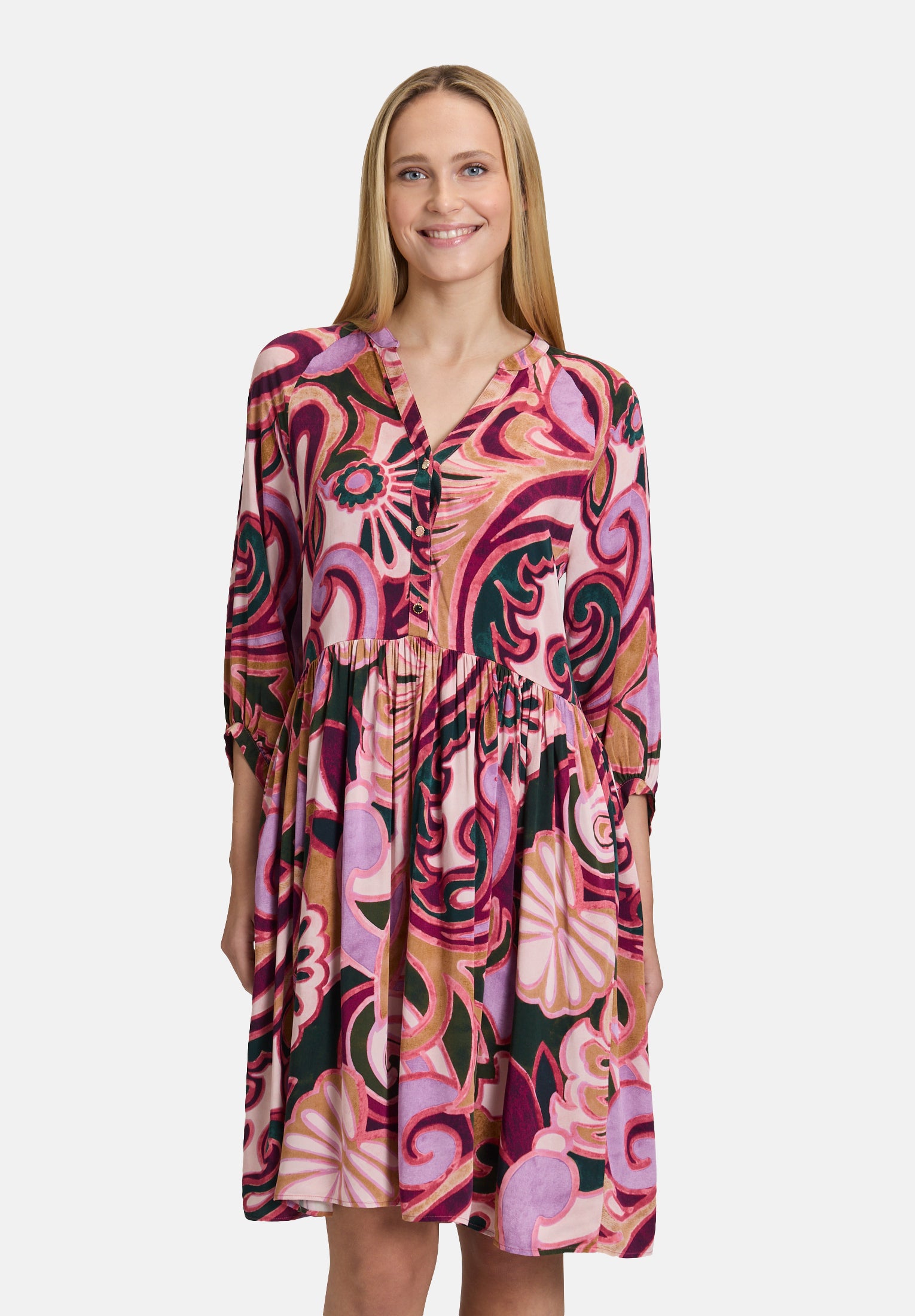 Cartoon | Blusenkleid mit Taschen | 6842 Purple/Rosé