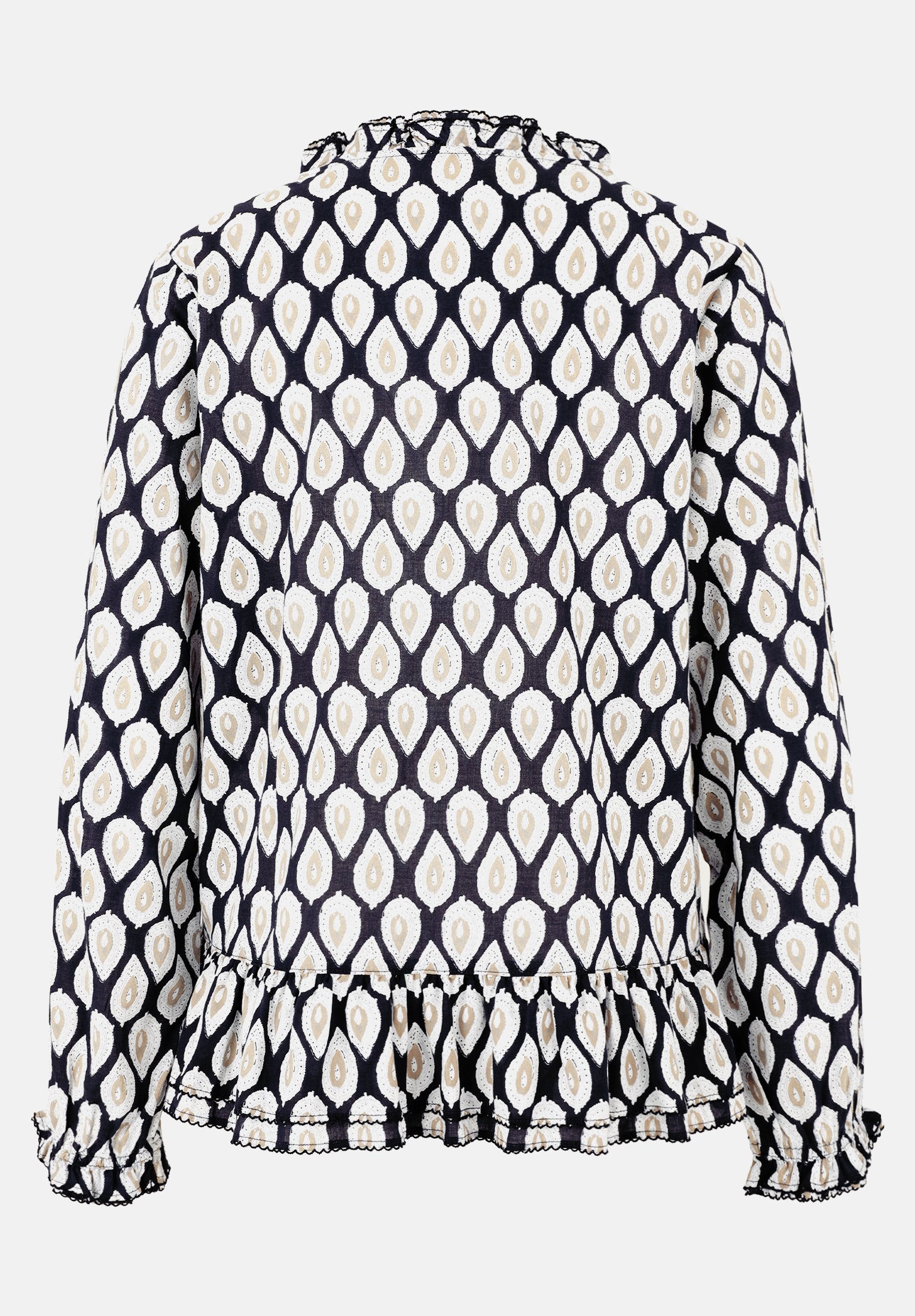 Cartoon | Casual-Bluse mit Raffung | 8817 Blue/Nature