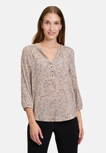 Cartoon | Casual-Bluse mit Muster | 1871 Cream/Brown