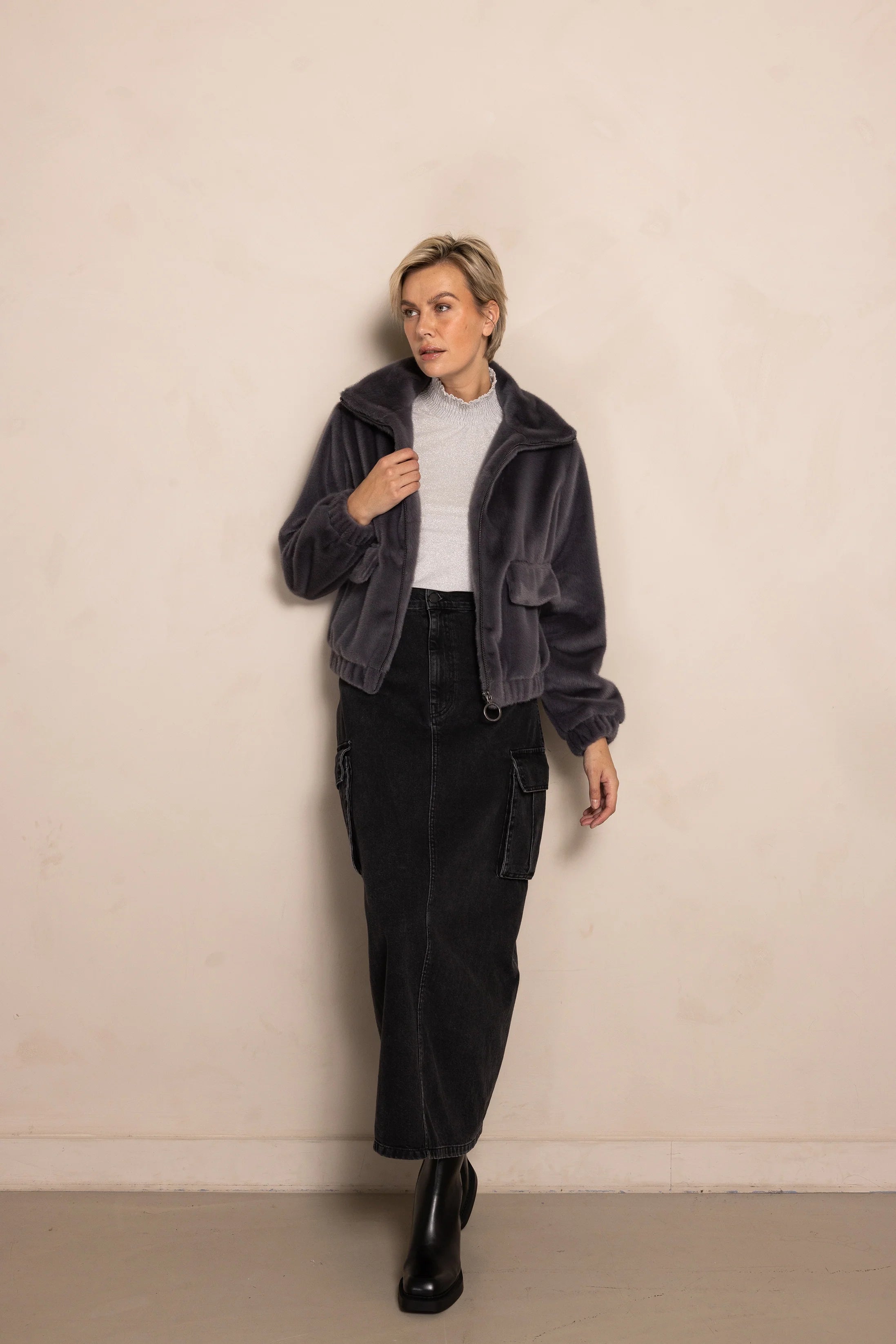 Zhrill | DARA - Jacke kurz  | 100 Anthra