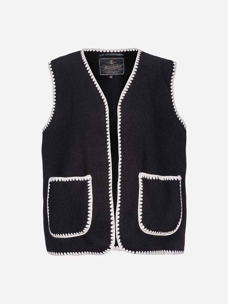 Herrlicher | Wika Sherling Weste aus veganem Leder | 11 black