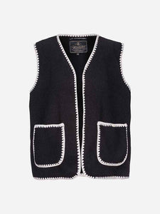 Herrlicher | Wika Sherling Weste aus veganem Leder | 11 black