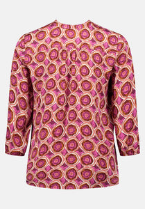 Cartoon | Blusenshirt mit Muster | 1861 Cream/Purple