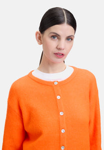 Cartoon | Knitted cardigan with round neck | 4775 Neon Orange