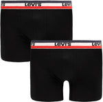 Load image into Gallery viewer, Levi&#39;s Underwear | Letter boxer shorts 2-pack | 001 black
