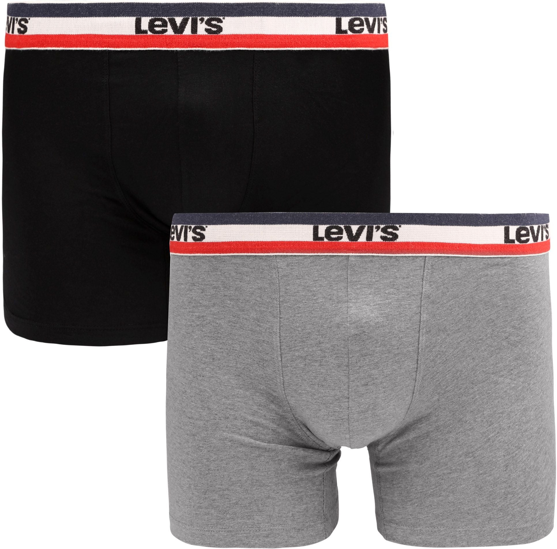 Levi's Underwear | Letter boxer shorts 2-pack | 003 middle gray melange