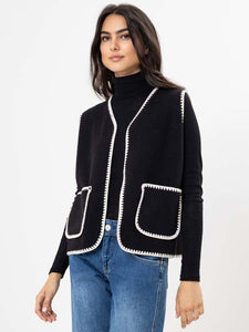 Herrlicher | Wika Sherling Weste aus veganem Leder | 11 black
