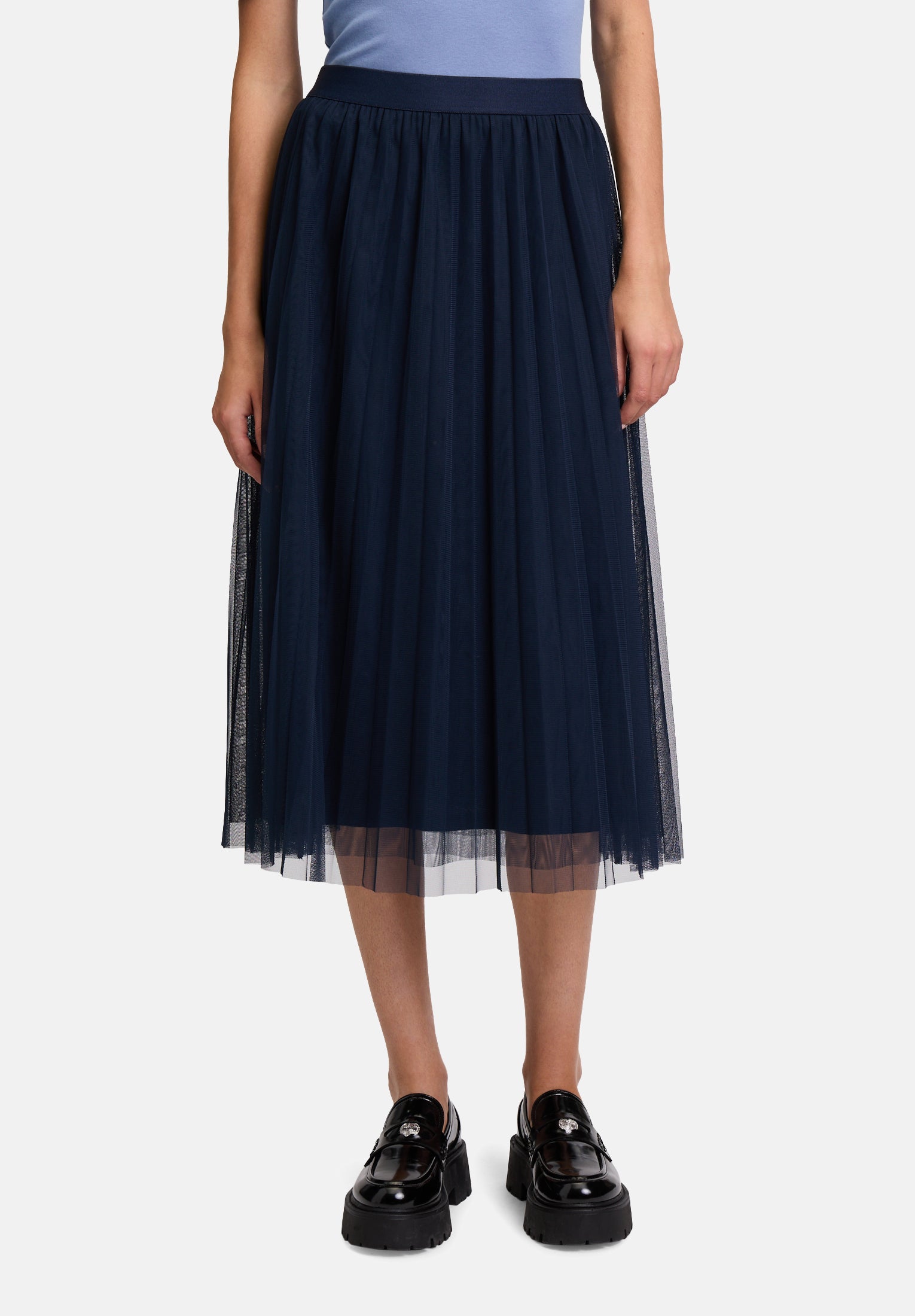 Cartoon | Pleated skirt with open hem | 8543 Navy Blue