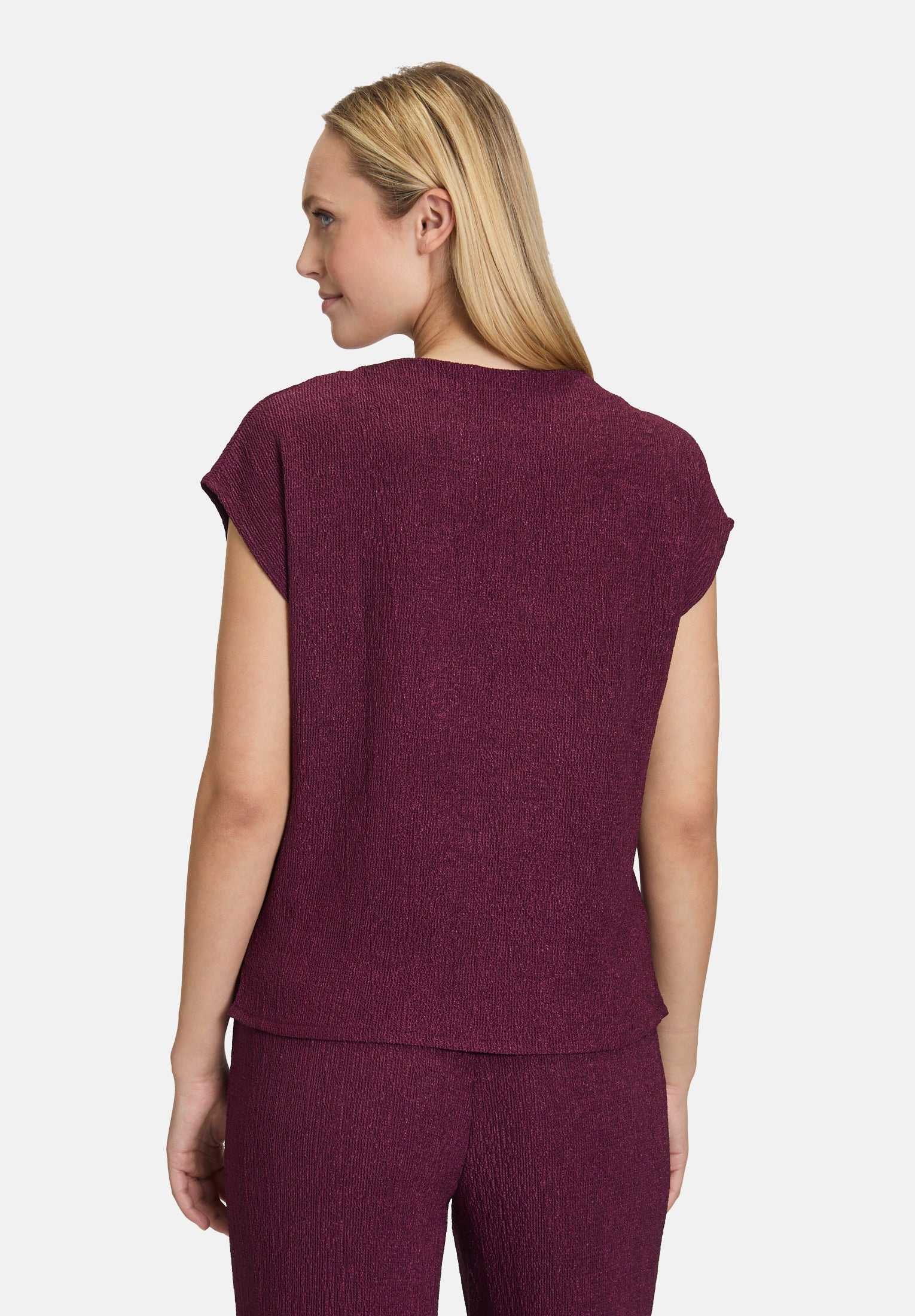 Cartoon | Strukturshirt kurzarm  | 4685 Dark Aubergine