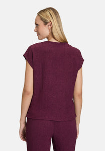 Cartoon | Strukturshirt kurzarm  | 4685 Dark Aubergine
