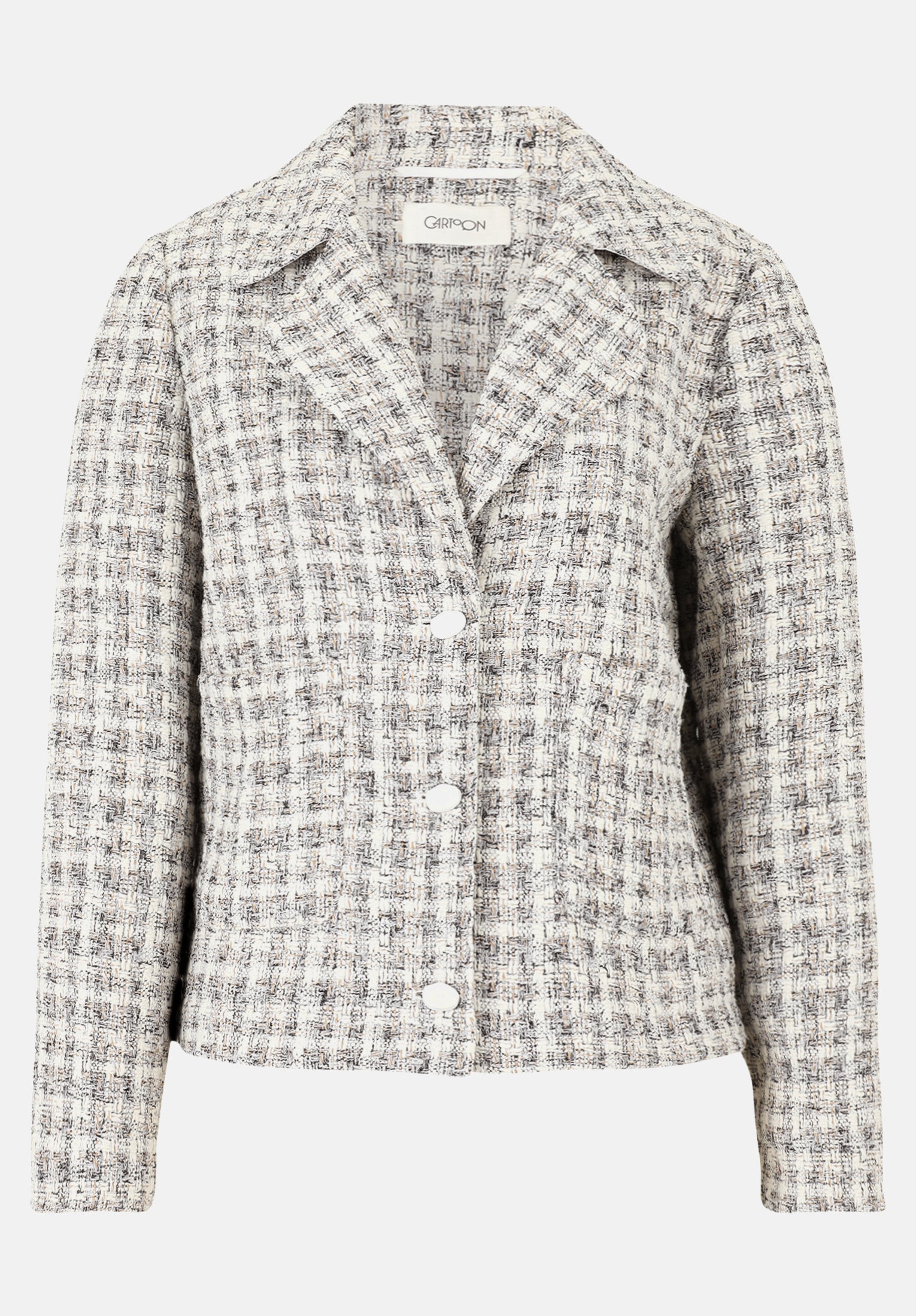 Cartoon |  Tweedblazer mit aufgesetzten Taschen | 1874 Cream/Camel