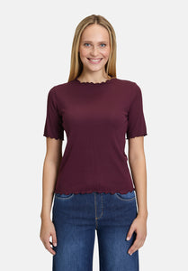 Cartoon | Halbarm-Shirt mit Kragen | 4685 Dark Aubergine