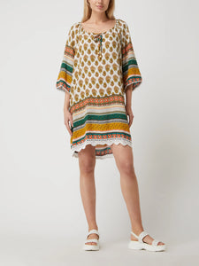 Apricot | Feather Border Crochet Dress | 0 KHA