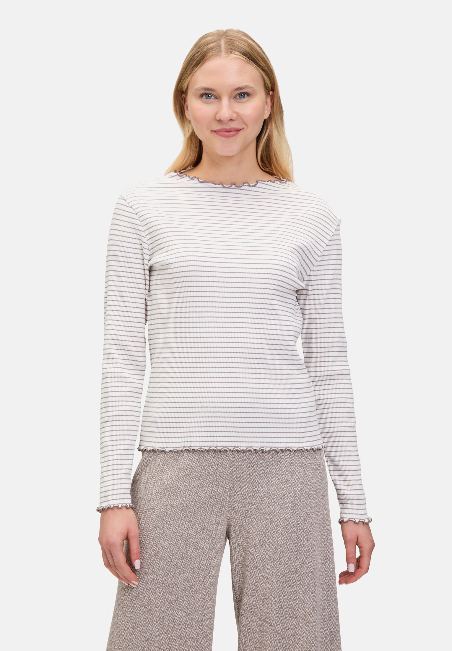 Cartoon | Langarm-Shirt mit Kragen  | 1876 Cream/Taupe