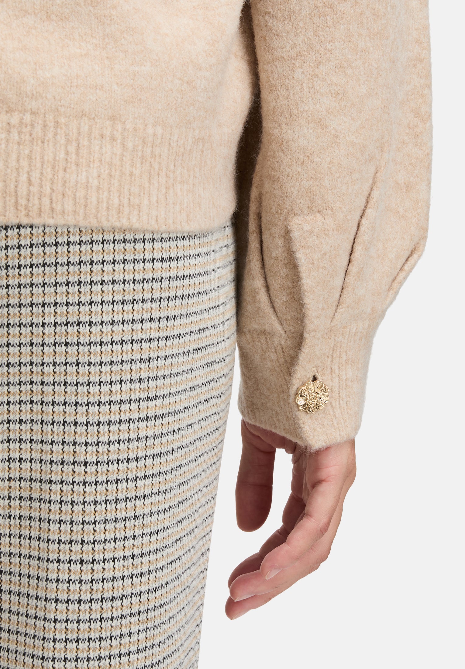 Cartoon | Strickpullover mit Rundhalsausschnitt | 7706 Beige Melange