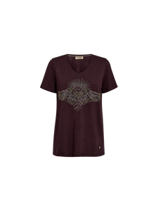 Mos Mosh | Nadine Deco T-shirt | 159 Fudge