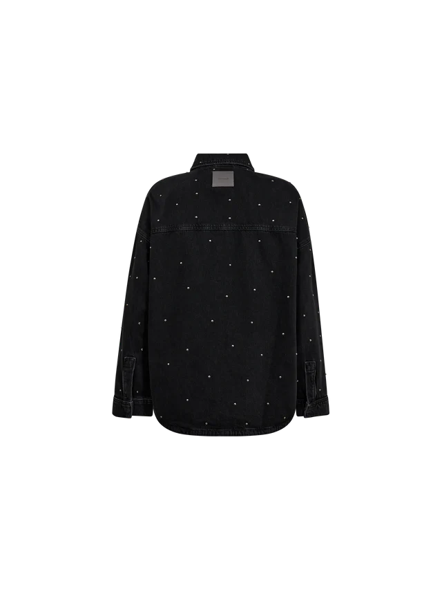 Mos Mosh | Emme Studs Jeans-Hemdbluse | 869 Dark Grey