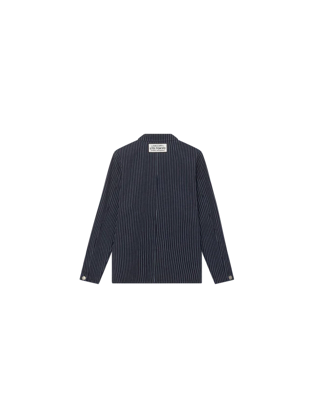 Mos Mosh | Mapham Stripe Jeansjacke | 447 Dark Blue