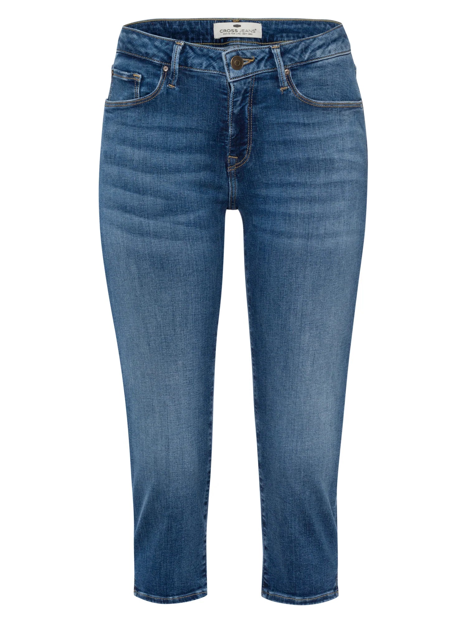 Cross | Amber Jeans Capri | 022 MID BLUE USED