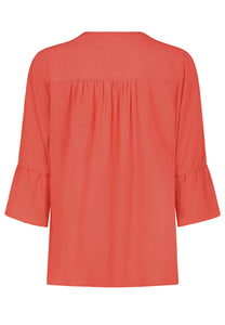 Authentic | 3/4 Bluse Basic | Dark coral