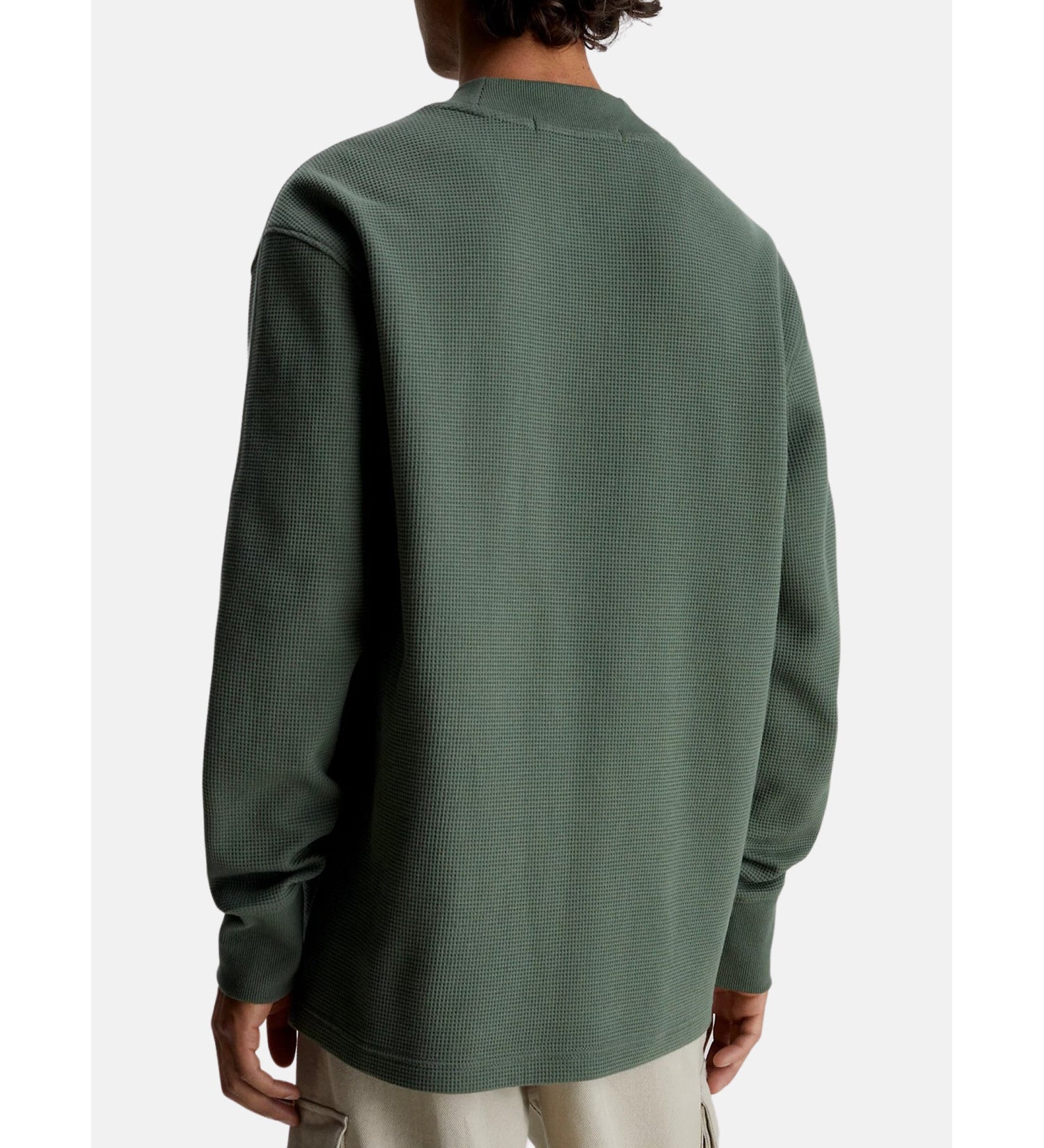 Calvin Klein | Woven Tab Waffle Shirt | BEH Black | LLP Green | PED Beige