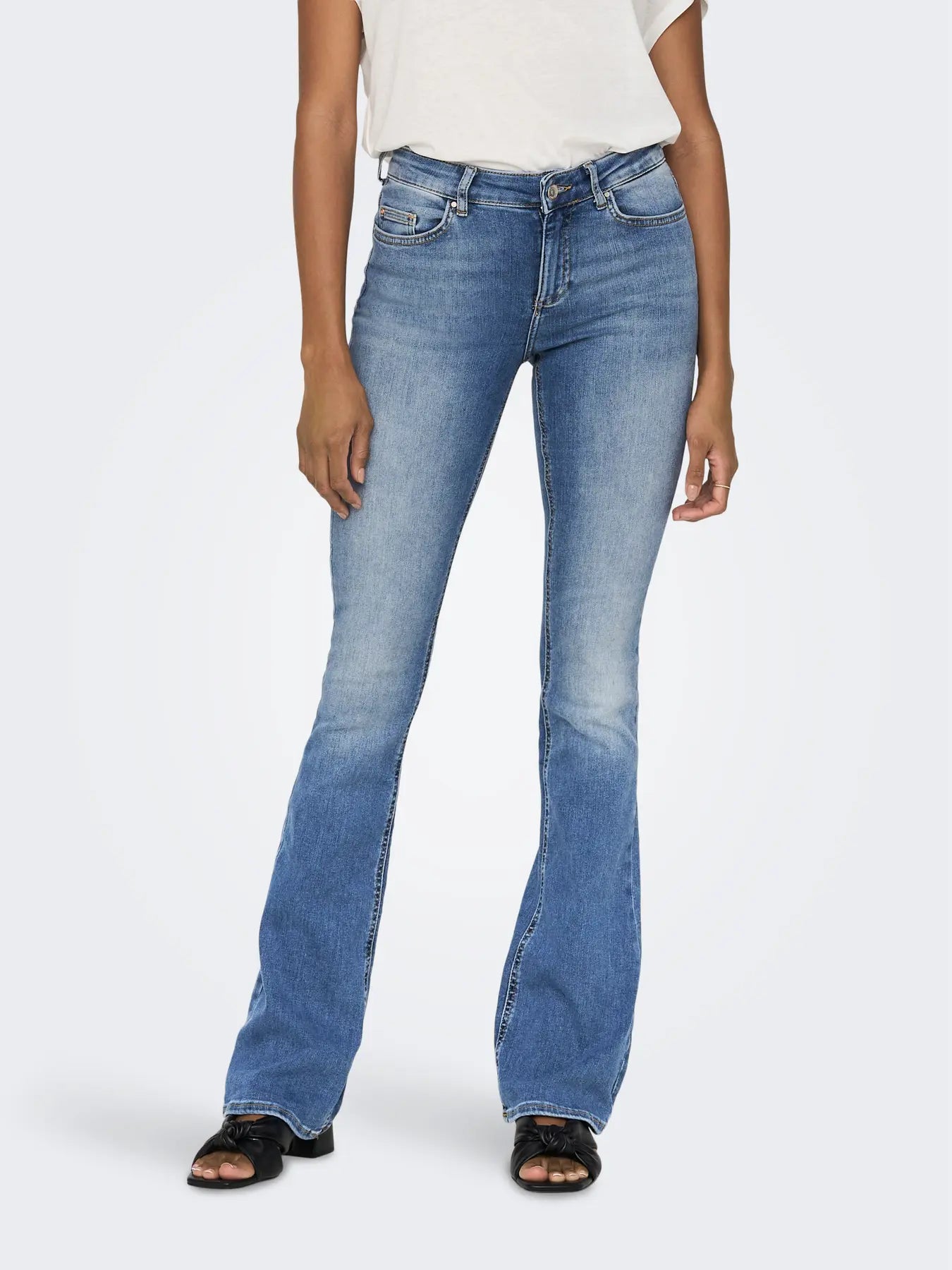 Only | BLUSH Mittlere Taille Ausgestellt Jeans | 902 hellused