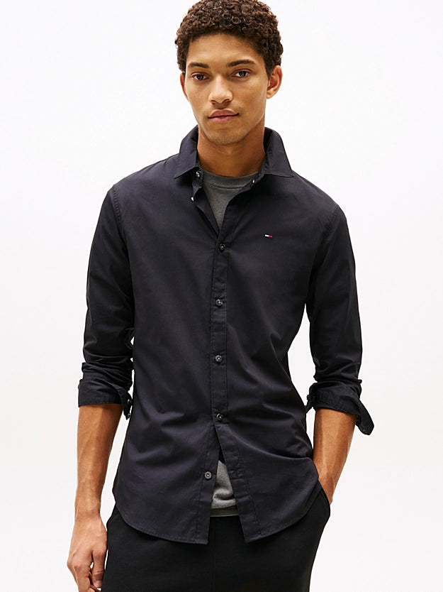 Tommy Jeans | Slim Fit Stretch Shirt | Black