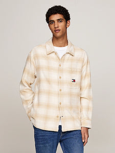 Tommy Jeans | Kariertes Regular Fit Overshirt aus Flanell | AB9 Gold