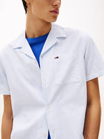 Lade das Bild in den Galerie-Viewer, Tommy Jeans | Regular Fit Kurzarm-Hemd aus Leinenmix | C3Q Sweet Blue

