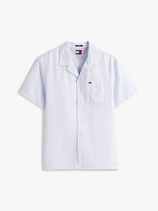 Tommy Jeans | Regular Fit Kurzarm-Hemd aus Leinenmix | C3Q Sweet Blue